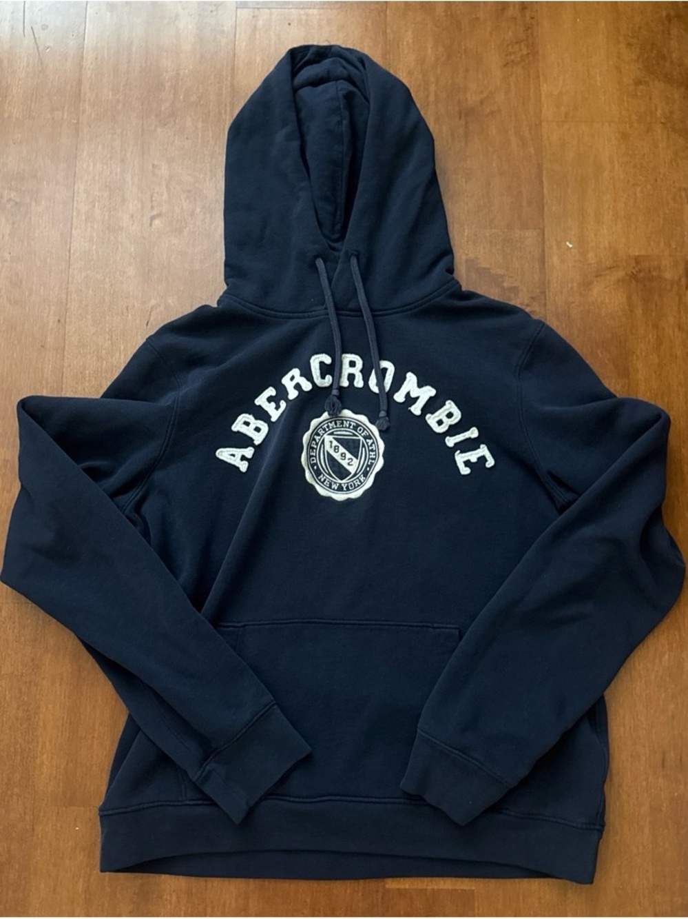 Y2K Abercrombie & Fitch Navy Blue Hoodie Logo
